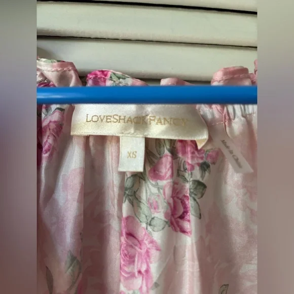 Loveshackfancy Popover Silk Mini Dress in Pink Ivy size XS - Picture 6 of 7